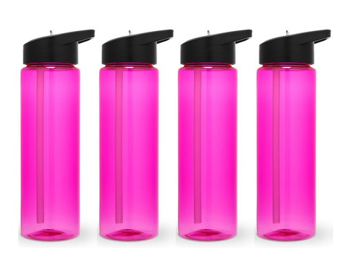 Set of 4 Sport Water Bottle 24 Oz With sipper straw - Picture 3 of 12