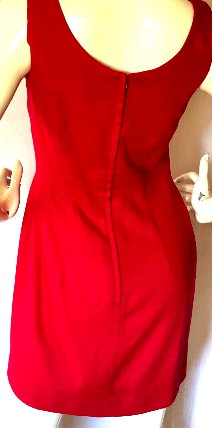 bebe Sleeveless Dress W/ Jacket Red Rayon/ Dacron… - image 9