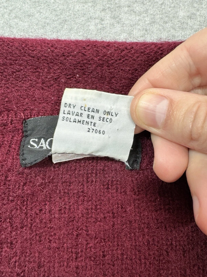 Sag Harbor Sweater Womens Medium Maroon Cardigan Wool Cozy Grandmacore Vintage - Image 3 of 4