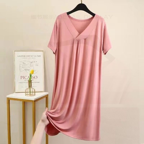 Women Plus Size Nightgown Short Sleeve Sleep Shirt Dress Casual Sleepwear Nights - Picture 9 of 27