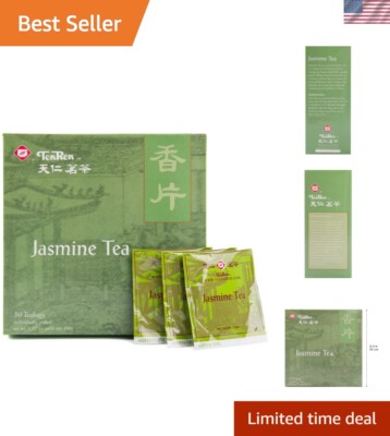 50 Count Jasmine Tea Bags - Aromatic Green & Pouchong Blend from Taiwan