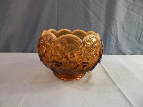 Fenton Cameo Opalescent Glass Lily of the Valley Rose Bowl Vase INV2