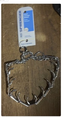 Herm Sprenger Chrome Plated Steel Prong Dog Training Collar 16  (max neck 13 )