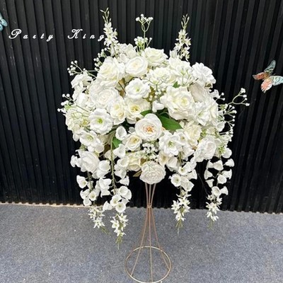 Reinweiß Hochzeit Hintergrund Blumengesteck Event Tisch Herzstück Kugel für 