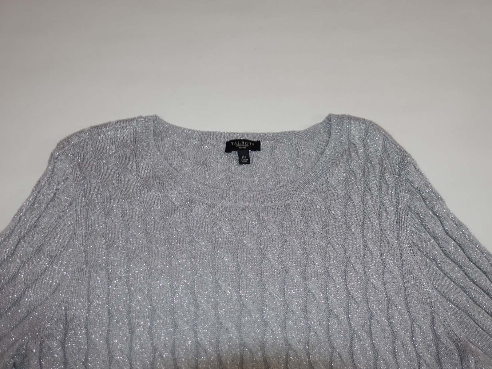 Talbots Women's Metallic Cable Knit Pullover Swea… - image 2