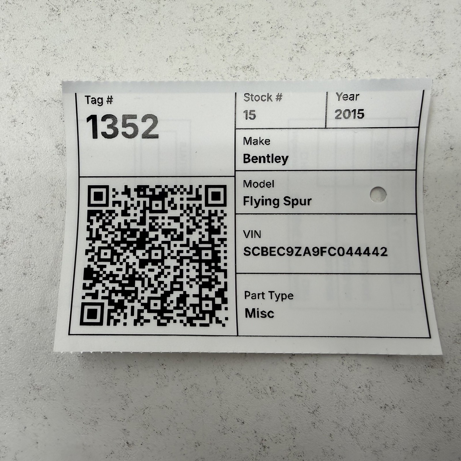Bentley Flying Spur 2014-2018 Center air duct P/N 3W0819359