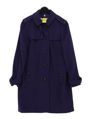 Burberry Women's Coat UK 14 Purple Wool with Cashmere, Other, Viscose Quilted