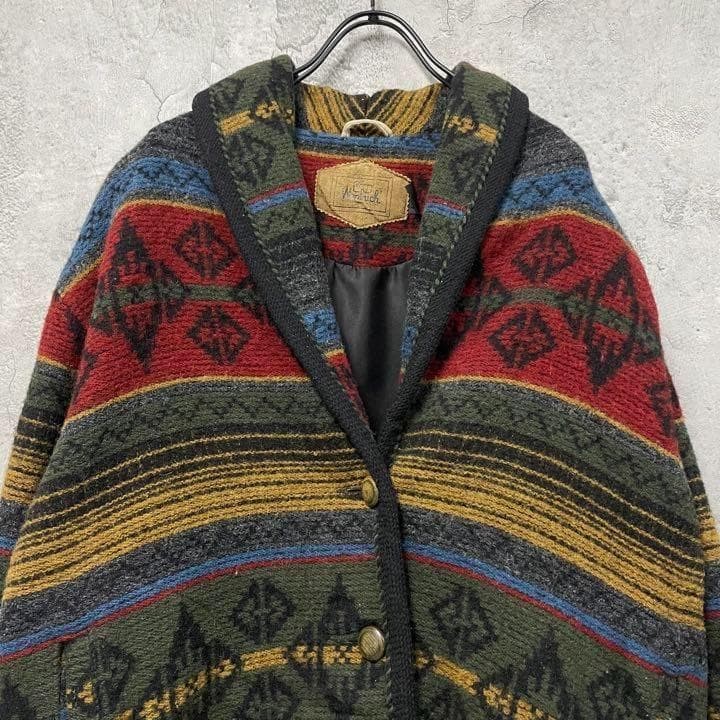 Woolrich Vintage Native Pattern Wool Jacket Mens … - image 3