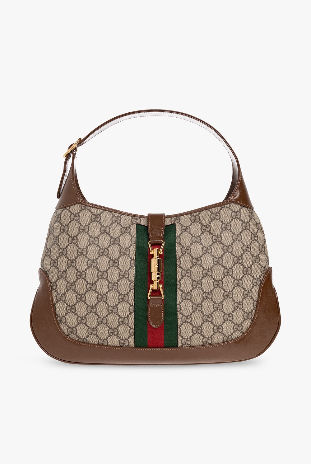 GUCCI Jackie 1961 Medium Brown/Beige GG Shoulder Bag New & Authentic