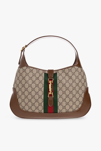 GUCCI Jackie 1961 Medium Brown/Beige GG Shoulder Bag New & Authentic