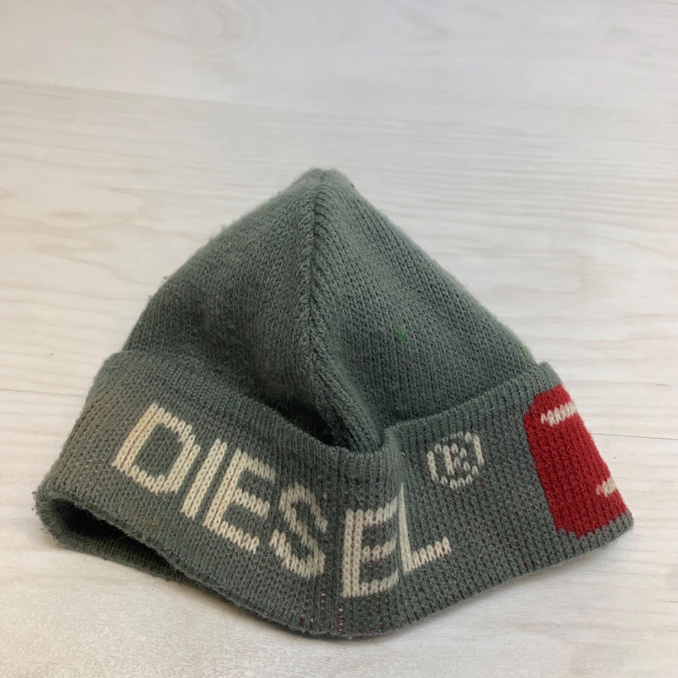 Gorro Diesel Vintage Raro Gris Rojo Unisex Lana Foto 4 de 4
