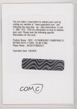 2022 Upper Deck Parkhurst Champions 51 Retros Rookies Jacob Perreault Auto u2v