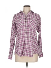 CAbi Women Purple Long Sleeve Button-Down Shirt M