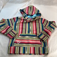 Cowgirl Hardware Sz XS/5 Striped Hooded Pullover Fleece Lined