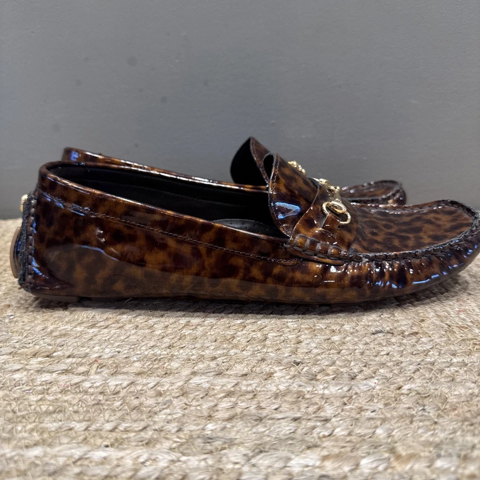 Zapatos Cole Haan para mujer 11 M marrón charol tortuga penny driver sin usar, en caja Foto 2 de 4