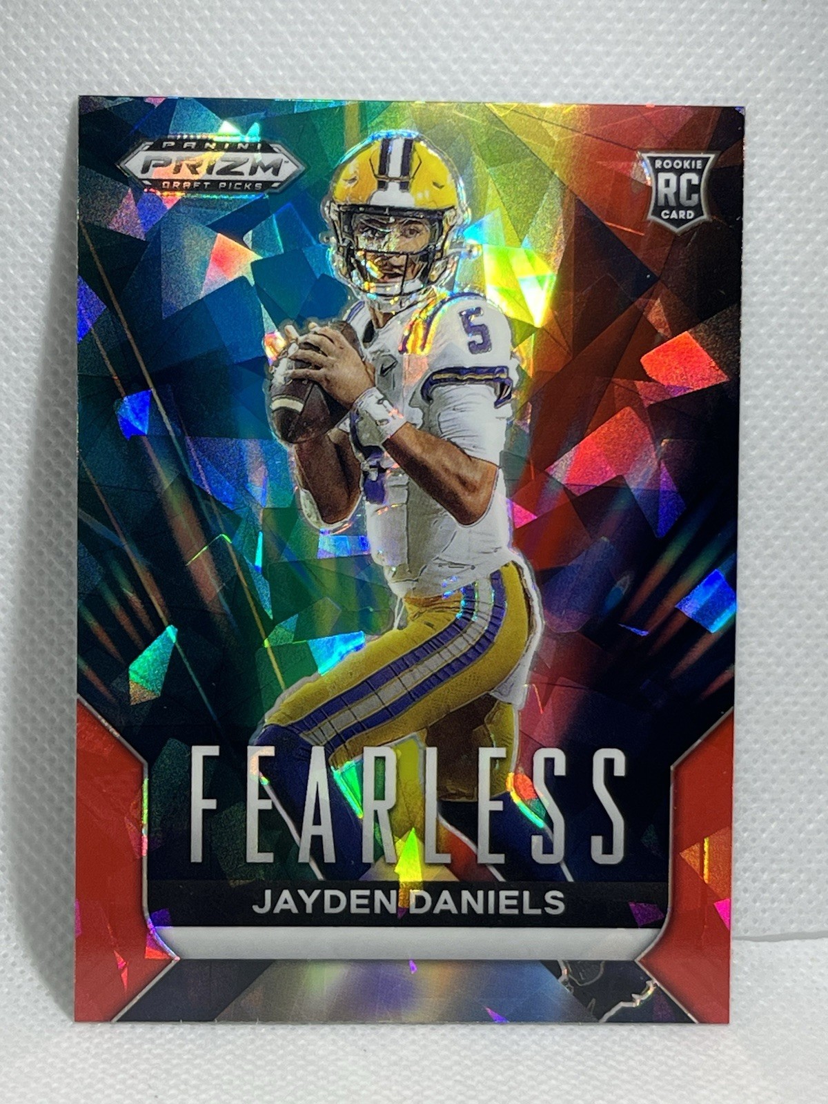 2024 Jayden Daniels Panini Prizm Draft Fearless  #F-JD Red Ice Prizm RC