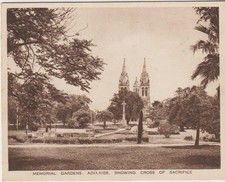 MEMORIAL GARDENS ADELAIDE S.A 104MM X 83MM CARD 1930/40s