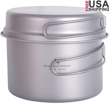 Ultralight Titanium Camping Pot Pan Set Outdoor Cooking Equipment Cookware New