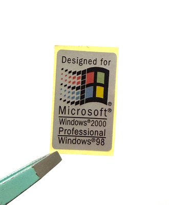 2Pcs Designed for MS Windows 2000/98 Laptop/PC Sticker Decal 18mm x 30mm B