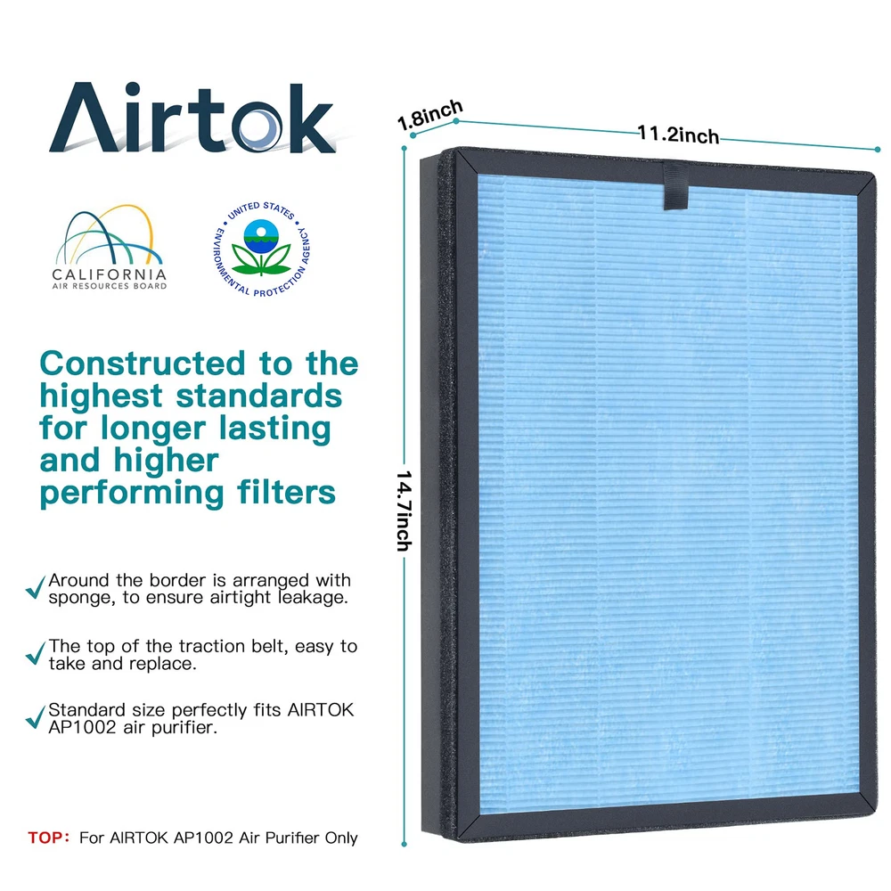 Air Purifier AP1002 Replacement Filter, H13 True HEPA Filters 2 Pack Air Purifier AP1002 Replacement Filter, H13 True HEPA Filters 2 Pack