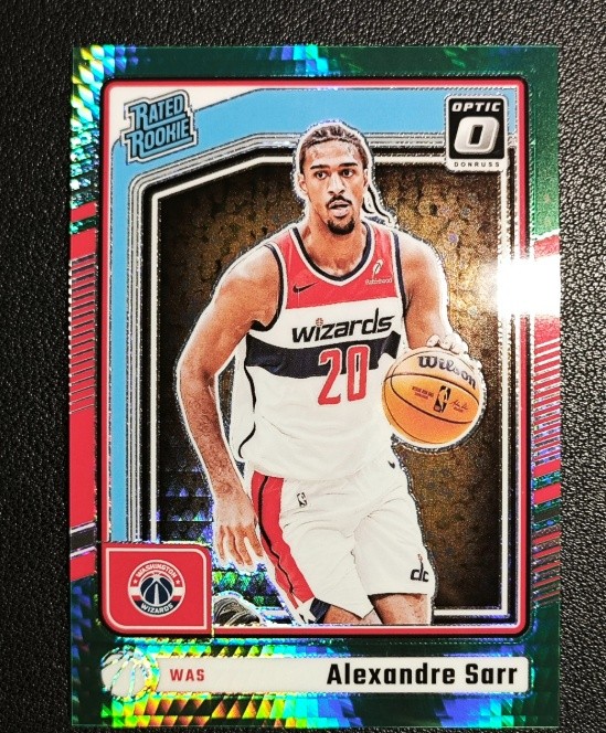 Alexandre Sarr 2024-25 Donruss Optic RC Rated Rookie Green Hyper 001/249 #276