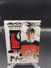 Jack Hughes Black Lustrous Clarity Rookie Patch Auto / 25 2019 SPX Devils