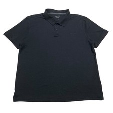 Calvin Klein Liquid Touch Black Short Sleeve Collared Polo Shirt Men's Size L
