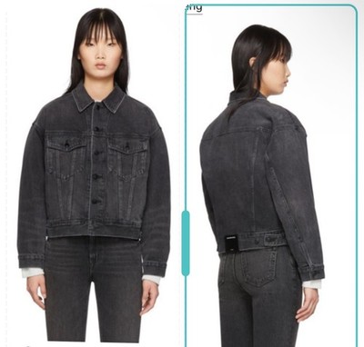 Alexander Wang Black Denim Game Jacket Size S