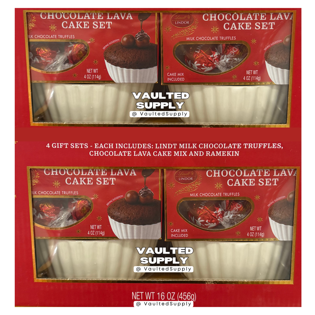 Lindt Chocolate Lava Cake Set Lindor Truffles – 1 Pack Gift Baking
