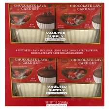 Lindt Chocolate Lava Cake Set Lindor Truffles – 1 Pack Gift Baking Kit 16oz