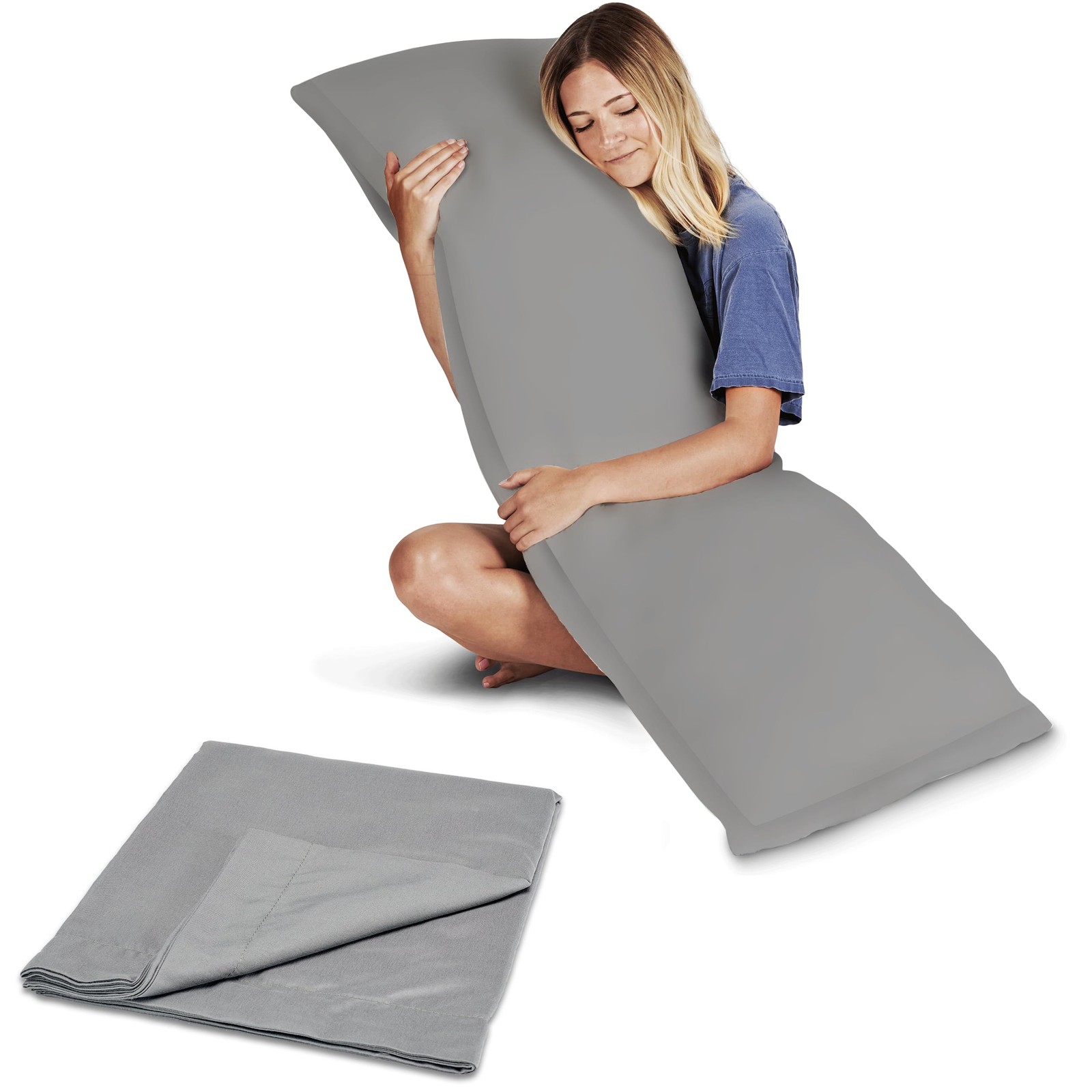 Body Pillow for Side Sleepers - Full Length Maternity Support for Adults