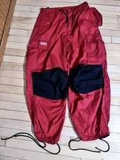 Vintage Y2K Red UFO Pants Rave Parachute Hip Hop Streetwear 90 s S Unisex Men