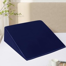 RUDONG M Satin Wedge Pillow Cover, Wedge Pillowcase, 25"x25"x8" Navy Blue