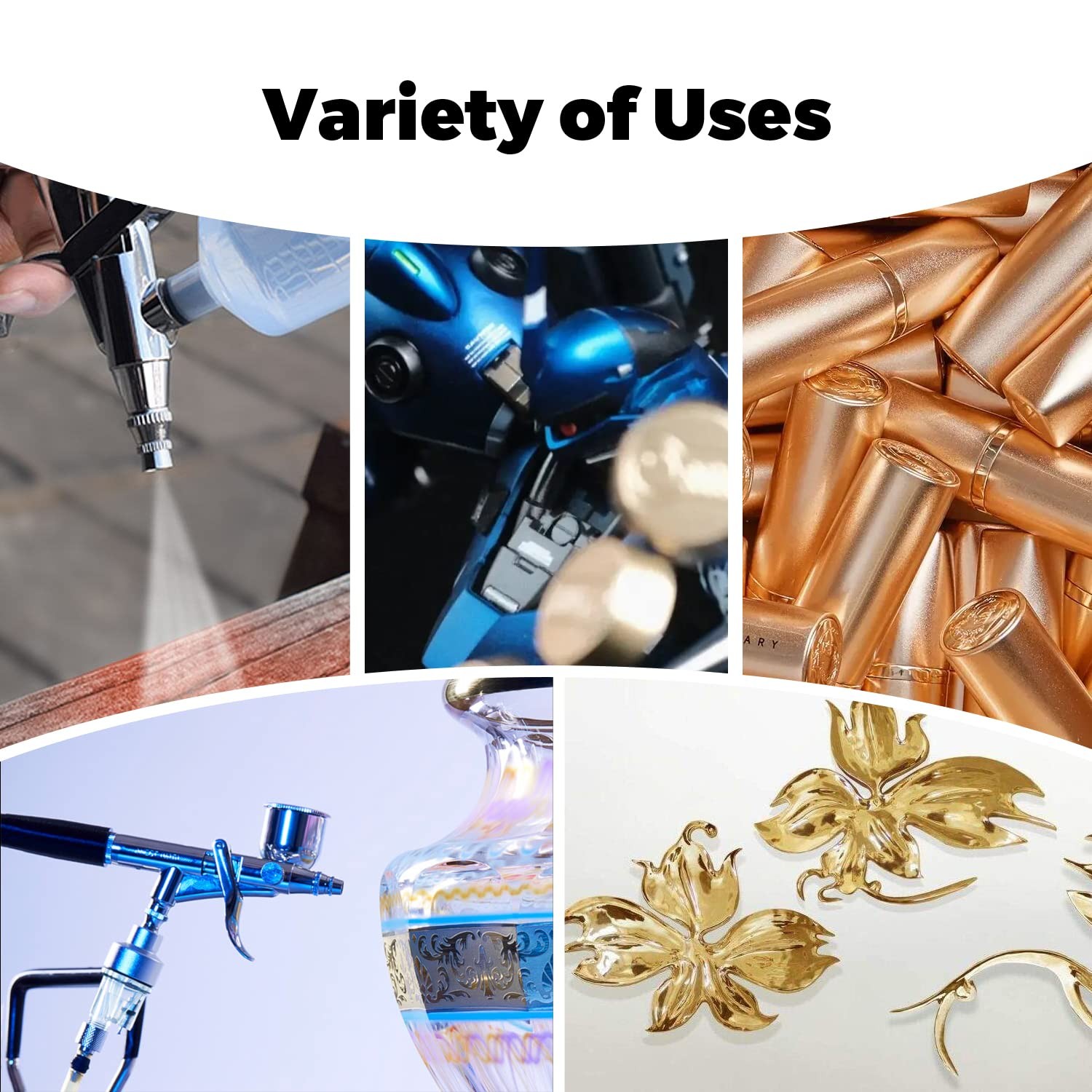 Metallic Airbrush Paint Set - 12 Opaque Colors for Leather, Shoes  Art