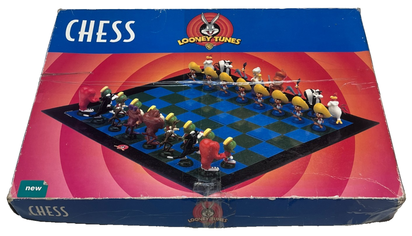 LOONEY TUNES CHESS SET : 1999 Vintage Edition - Contents in Vgc (FREE UK P&P)