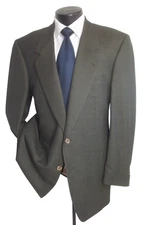 (( Ravazzolo olive green micro dot 2buttons wool suit 48R~Pants W40" x 32"L ))