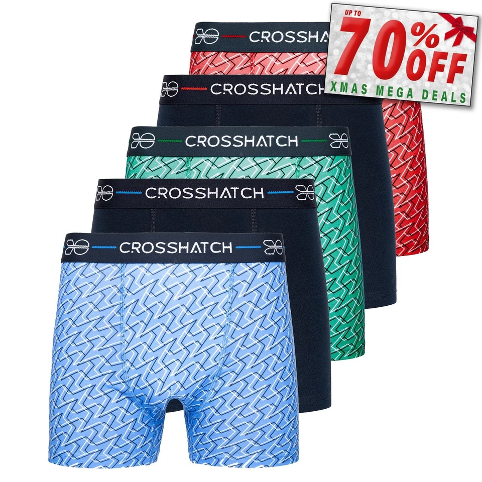 Crosshatch Labarb 5 Pk Mens Boxer Shorts Stretch Comfort Briefs Underwear