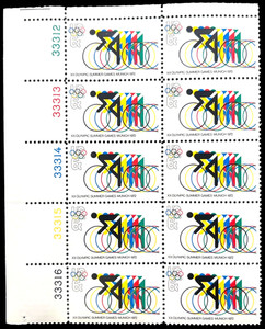 OLYMPIC CYCLING U.S. Stamps {plate block of 10}  #1460