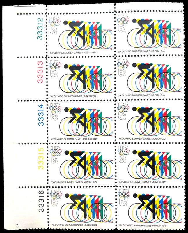 OLYMPIC CYCLING U.S. Stamps {plate block of 10}  #1460