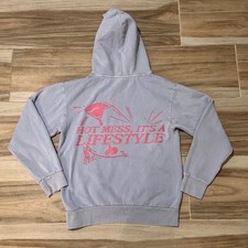 Alix Earle Hot Mess Podcast Hoodie Blue Graphic Sweatshirt Small LS16001