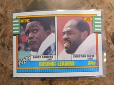 1990 Topps - Leaders Barry Sanders, Christian Okoye #28
