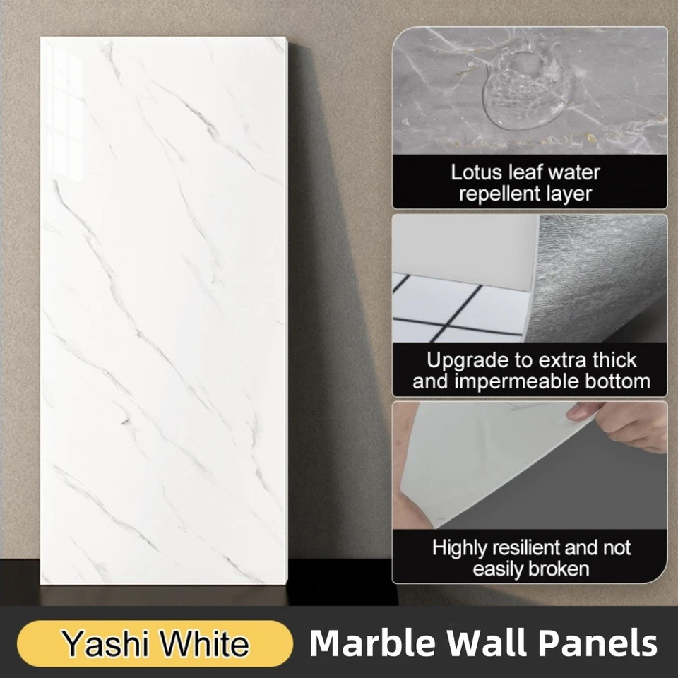 BORNA_DERO 20/40pcs Shower Wall Panels Peel and Stick,Marble Wall Panels for Interior Decor