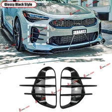 For KIA Stinger 2017-2023 GT Gloss Black Front Bumper Vent Hole Cover Body Kit