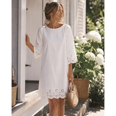 Harbor Morning | Ivory Eyelet Shift Dress | Bridal Shower
