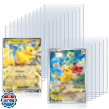 Rainmae 50 Pack 5.4" x 7.5" Jumbo Card Sleeves, Rigid Photocard Protectors fo