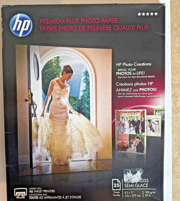 HP Premium Plus Photo Paper 8.5'' x 11'' Soft Gloss 22 Sheets CR671A
