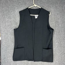 Vintage Nikki Oversized Vest Women’s Plus Size 18 Black Pockets USA Made Goth