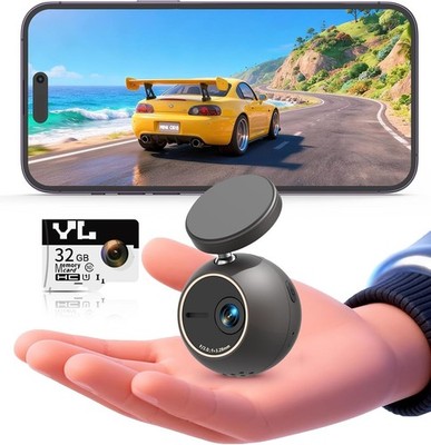 KAWA Dash Cam 2K with Voice Control,Mini Spherical Front Dashcam