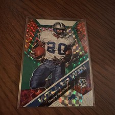 K65,387 - 2020 Panini Mosaic Will to Win Mosaic Green #18 Barry Sanders