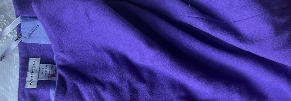 New!Warehouse 78%Wool Elastane Midi Skirt Purple UK10 - Image 4 of 4